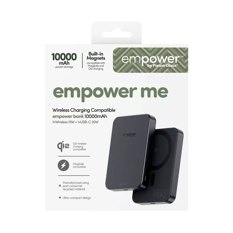 Tragbare Powerbank PanzerGlass empower™ 10000mAh Space Schwarz, 0,245 kg