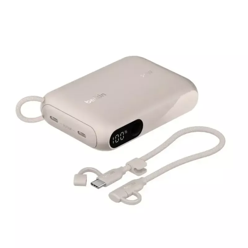 Tragbare Powerbank Belkin BPB027hqSD 10000 mAh, Sand, 2 × USB‑C-Anschlüsse