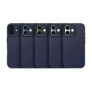 Handyhülle Decoded D25IPO17BCS9TY für iPhone 17 — Hülle, passend für bis zu 16 cm (6,3 Zoll), marineblau, Mikrofaser und PU