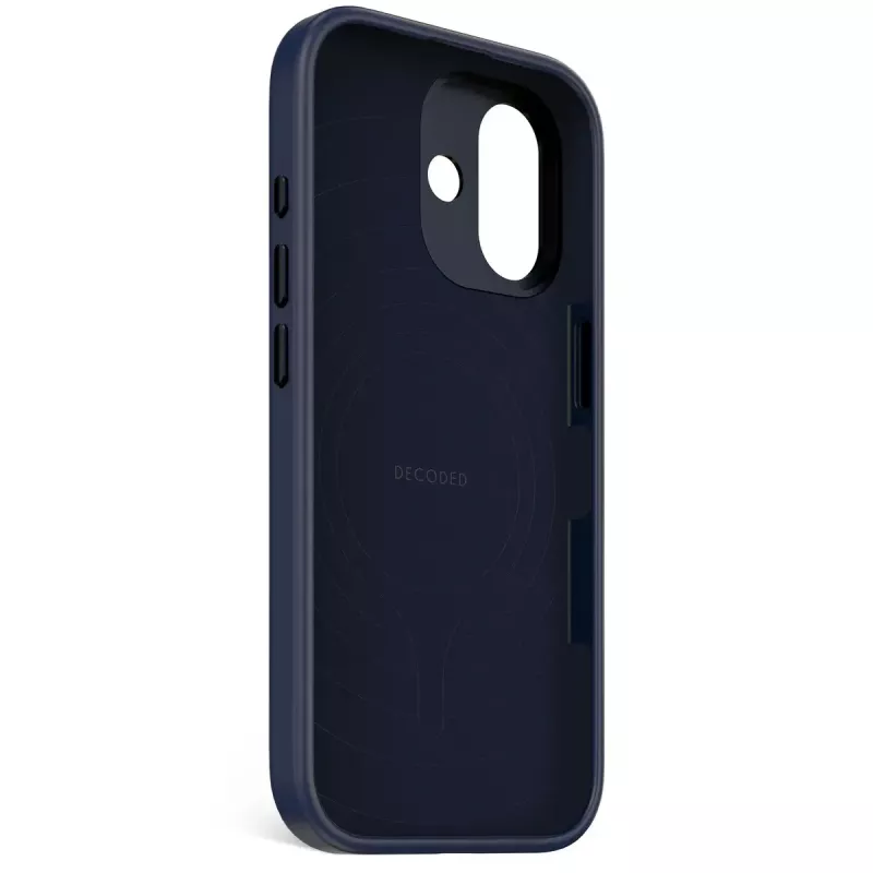 Handyhülle Decoded D25IPO17BCS9TY für iPhone 17 — Hülle, passend für bis zu 16 cm (6,3 Zoll), marineblau, Mikrofaser und PU