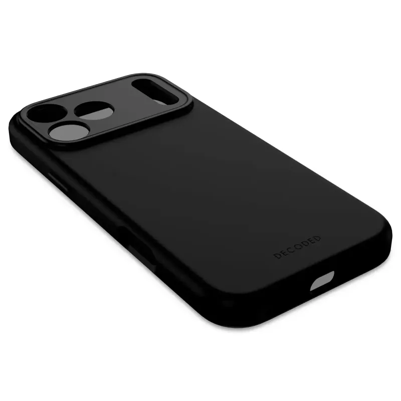 Decoded Silikon-Rückabdeckung für Apple iPhone 17 Pro Max — kompatibel mit 6,9 Zoll (17,5 cm), schwarz, Mikrofaser/PU