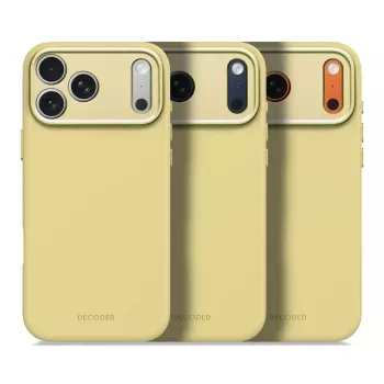Dekodierte Silikon-Rückabdeckung für Apple iPhone 17 Pro Max, kompatibel mit 6,9 Zoll (17,5 cm) Bildschirmen, gelb