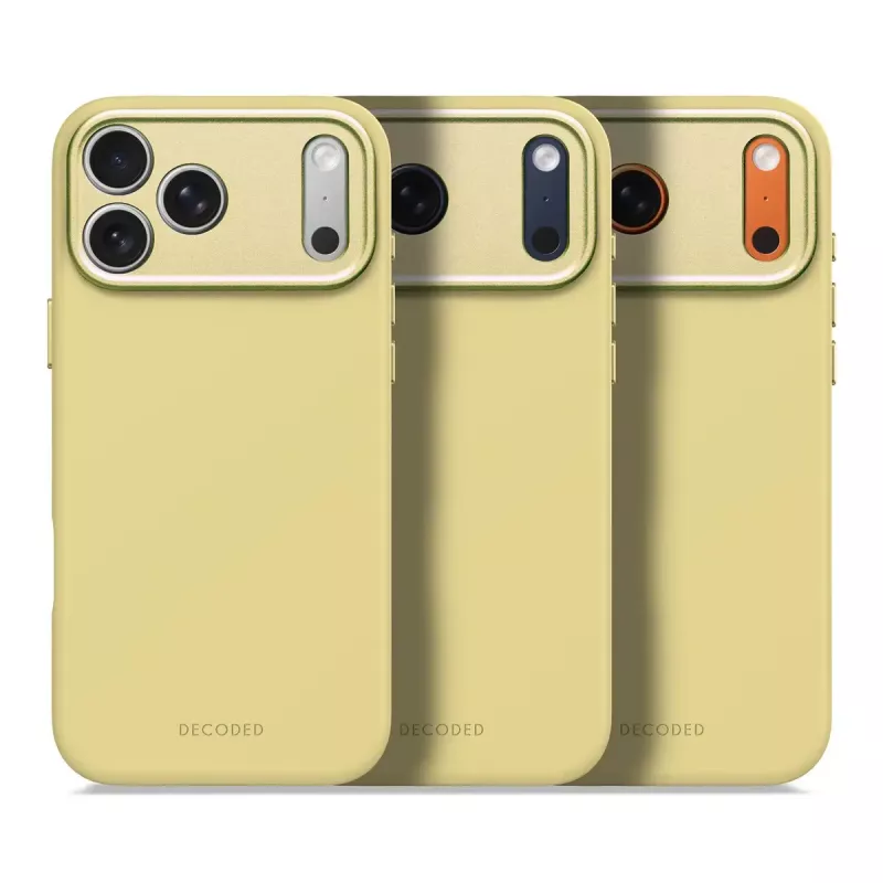 Dekodierte Silikon-Rückabdeckung für Apple iPhone 17 Pro Max, kompatibel mit 6,9 Zoll (17,5 cm) Bildschirmen, gelb