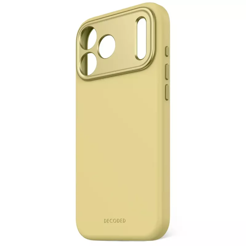 Dekodierte Silikon-Rückabdeckung für Apple iPhone 17 Pro Max, kompatibel mit 6,9 Zoll (17,5 cm) Bildschirmen, gelb