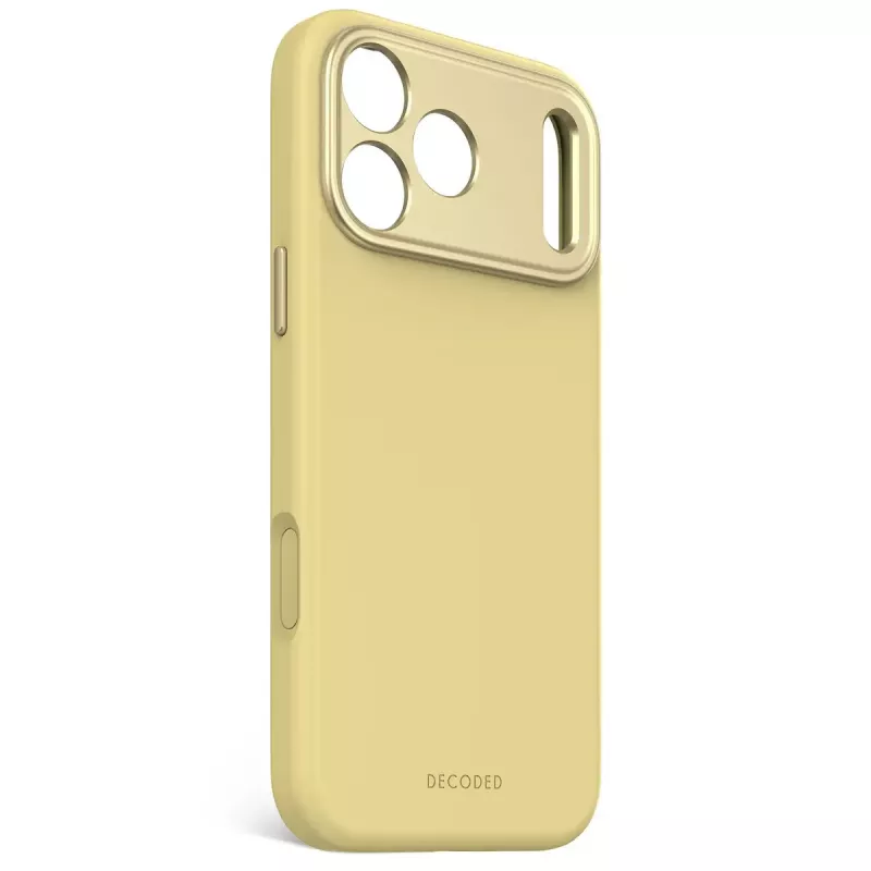Dekodierte Silikon-Rückabdeckung für Apple iPhone 17 Pro Max, kompatibel mit 6,9 Zoll (17,5 cm) Bildschirmen, gelb