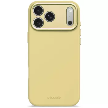 Dekodierte Silikon-Rückabdeckung für Apple iPhone 17 Pro Max, kompatibel mit 6,9 Zoll (17,5 cm) Bildschirmen, gelb