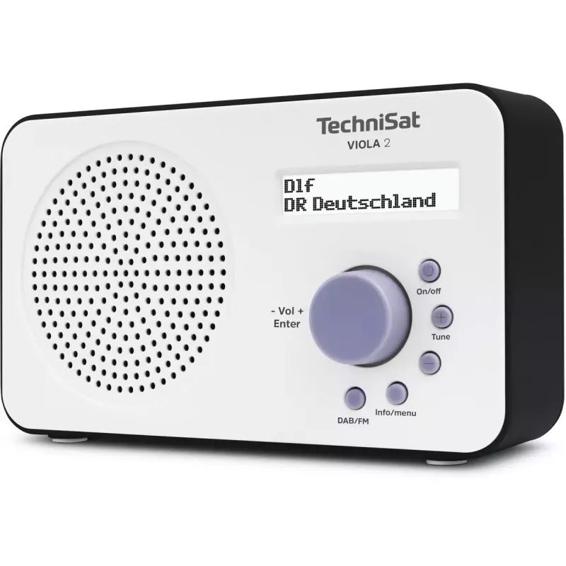 Tragbares Digitalradio TECHNISAT 0000/3906 — DAB/DAB+/FM, 1 W RMS, LCD, 3,5 mm, Weiß/Schwarz, 0,338 kg
