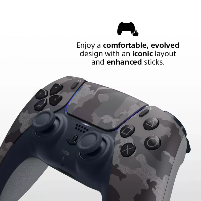 Gamepad Sony DualSense v3 Camouflage – Bluetooth/USB, PS5, eingebauter Akku, USB‑C, 160×106×66 mm