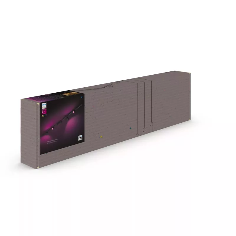 Smart Lighting Spot Philips Hue White and Colour Ambience Perifo Gerade Deckenbasis-Kit 4 Spots Bluetooth Schwarz