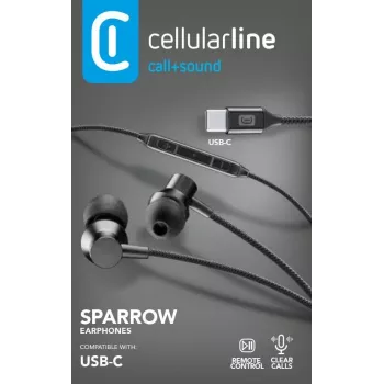 Cellularline SPARROW Stereo-In-Ear-Kopfhörer mit Mikrofon und Fernbedienung