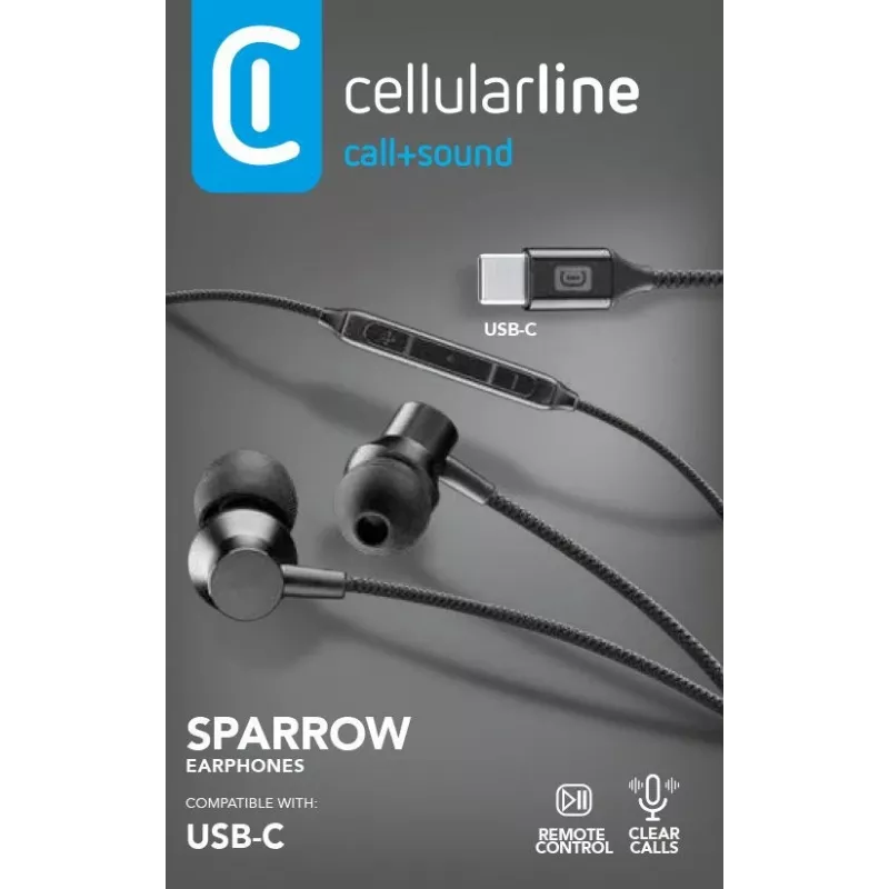 Cellularline SPARROW Stereo-In-Ear-Kopfhörer mit Mikrofon und Fernbedienung
