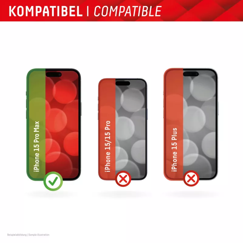 Displex Screen Protector + Case für Apple iPhone 15 Pro Max, Eco Montagerahmen, kratzfest
