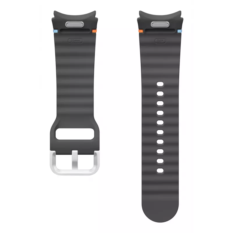 Samsung Sport-Armband (S/M) für Galaxy Watch 7, Armband, Smartwatch, Grau, Samsung, Galaxy Watch7/Watch6/Watch5 Pro/Watch4, Gummi