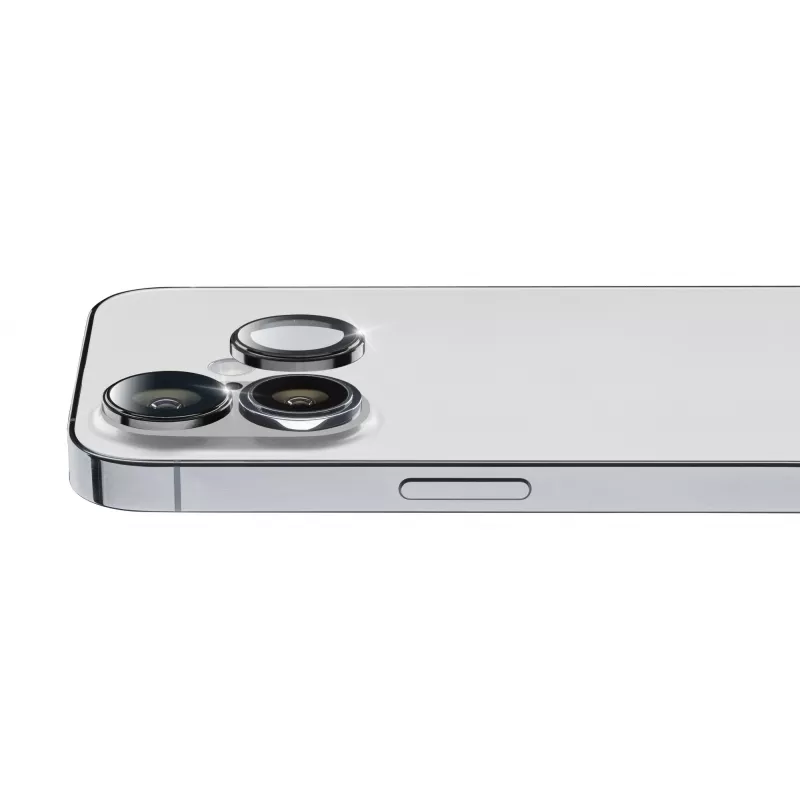 Cellularline Kamera-Linsenring - iPhone 16/16 Plus Gehärtetes Glas für Kamerataschutz