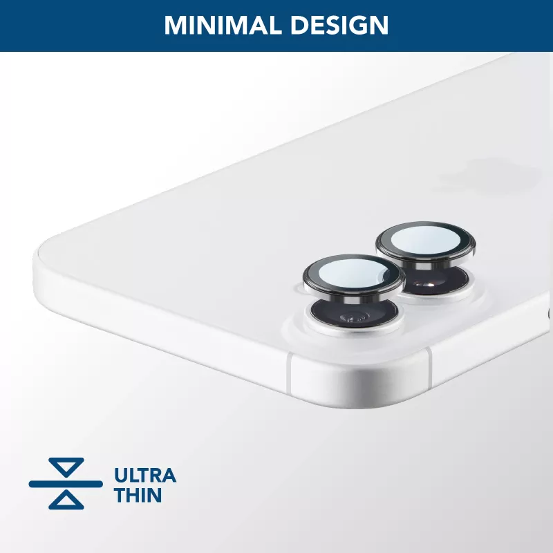 Cellularline Kamera-Linsenring - iPhone 16/16 Plus Gehärtetes Glas für Kamerataschutz