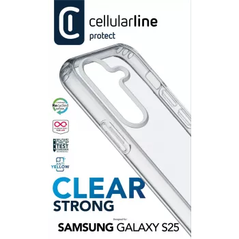 Cellularline Clear Protect - Galaxy S25 Hartschale mit Gummirändern