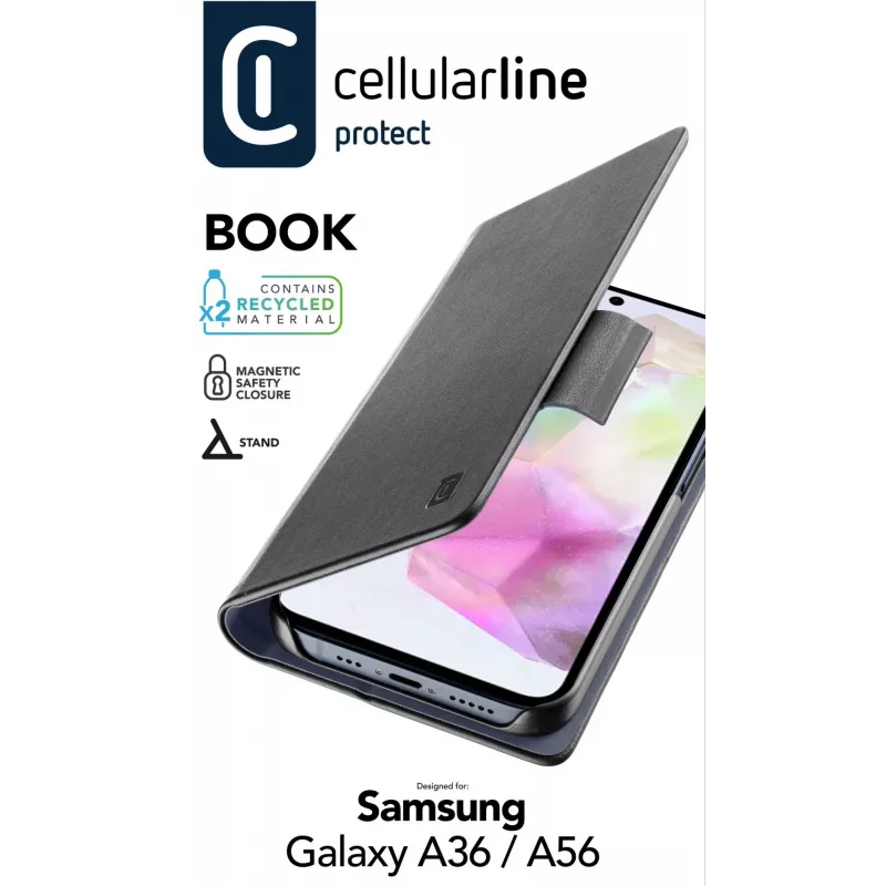 Cellularline Book - Galaxy A36/A56 Book-Hülle mit Kartenfach und Magnetverschluss