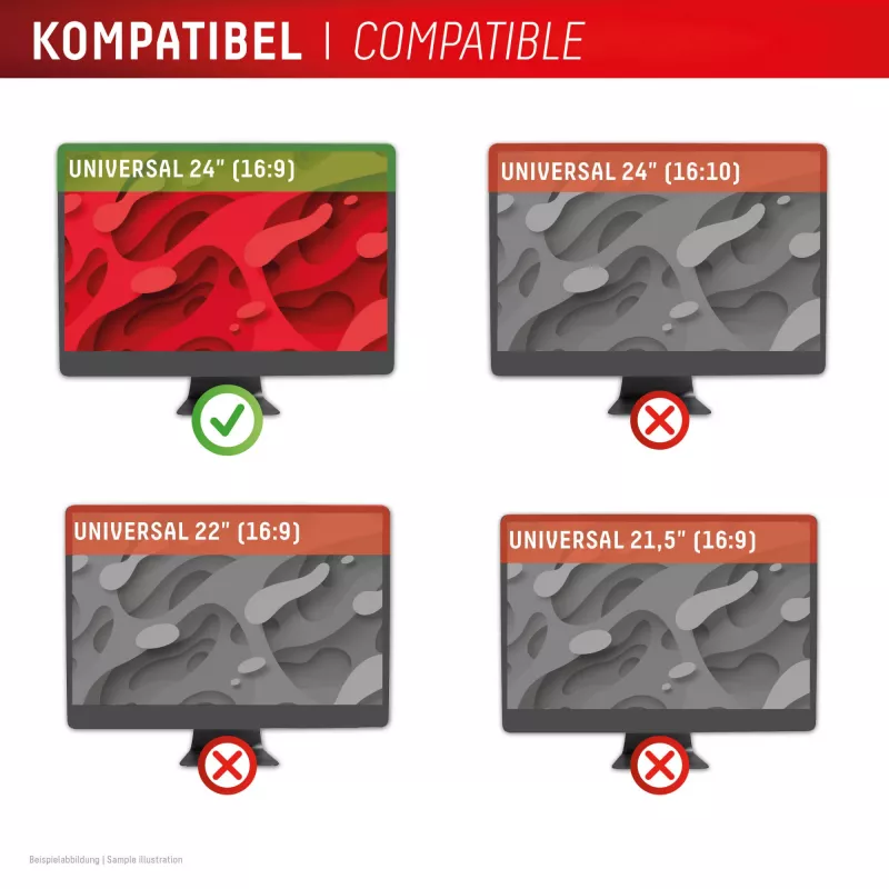 Displex PRIVACY SAFE abnehmbarer 2-Wege-Blickschutzfilter für Desktop-Monitor 24'' (16:9)