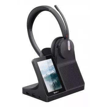 Yealink WH64 Dual Headset — Kabelgebunden & Kabellos Bluetooth, Supraaural, Kopfbügel, 50 m Reichweite, Schwarz