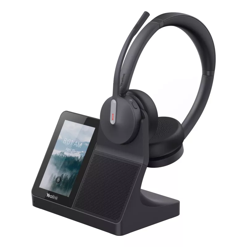 Yealink WH64 Dual Headset — Kabelgebunden & Kabellos Bluetooth, Supraaural, Kopfbügel, 50 m Reichweite, Schwarz