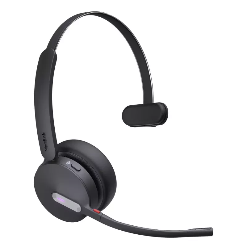 Kabelloses Mono-Headset Yealink WH64 Teams — Bluetooth, Supraaural, 20–20000 Hz, 150 m Reichweite, Schwarz