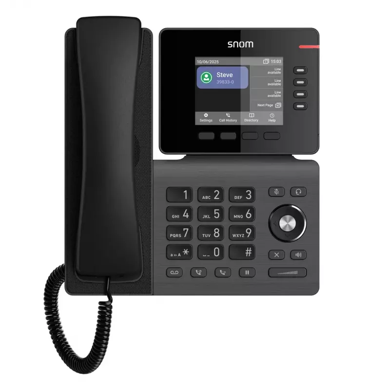 IP-Telefon Snom D810W — 3,36 Zoll IPS-Display, Gigabit Ethernet, WLAN (802.11a/b/g/n/ac), PoE, schwarz