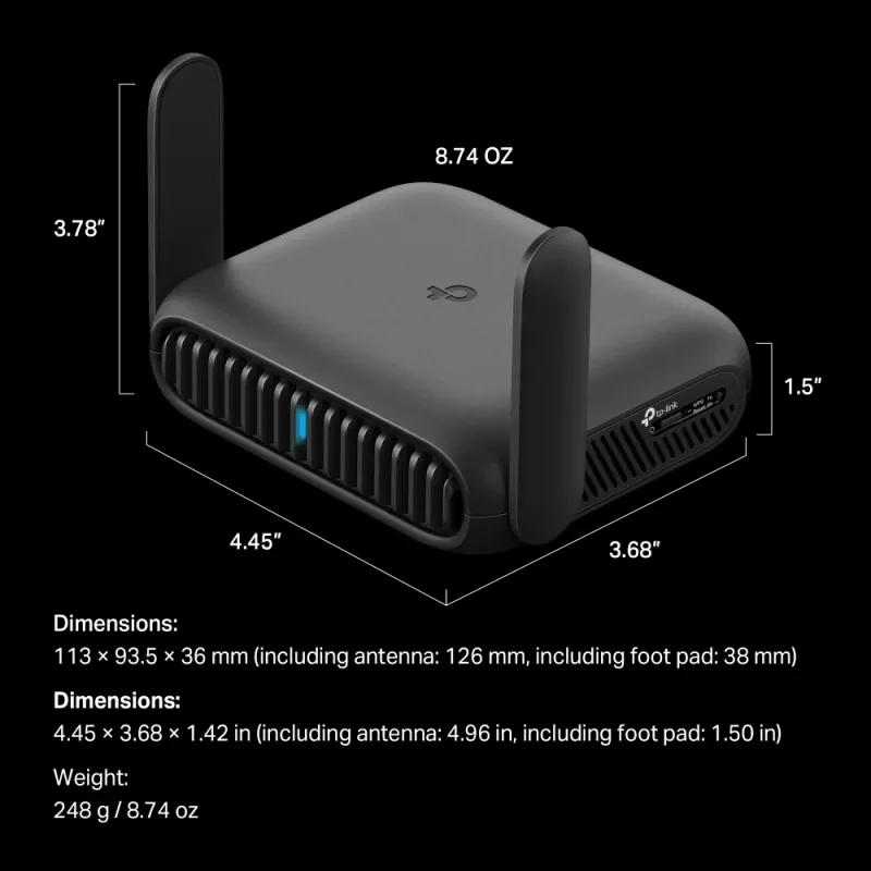 TP-Link BE3600 Wi-Fi 7 Wireless Router 2.5 Gigabit Ethernet Dual-Band (2,4 GHz / 5 GHz) Schwarz