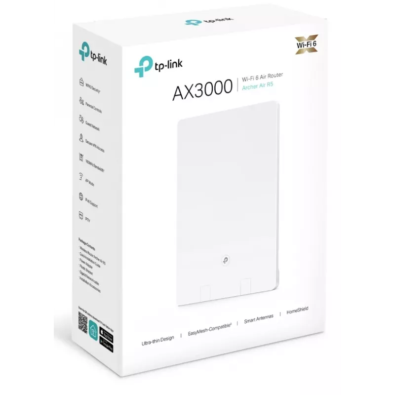 WLAN-Router TP-Link AIR R5 (3‑Pack) – Dualband 2,4/5 GHz, Wi‑Fi 6, Gigabit-Ethernet, USB, Weiß