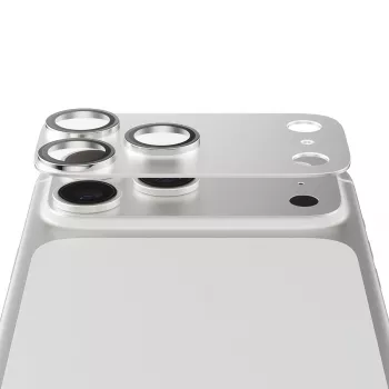 PanzerGlass Fender Kameraschutz für iPhone 17 Pro Max — Silikon, Silber, kratz- und stoßfest