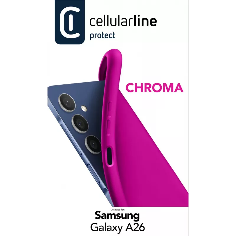 Cellularline Chroma - Galaxy A26 Bunte weiche Gummihülle, Cover, Samsung, Galaxy A26, 16,8 cm (6,6 Zoll), Pink