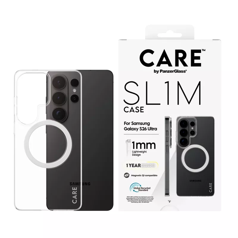Handyhülle PanzerGlass CARE™ SL1M Transparent mit Qi für Samsung Galaxy S26 Ultra (6,9 Zoll)