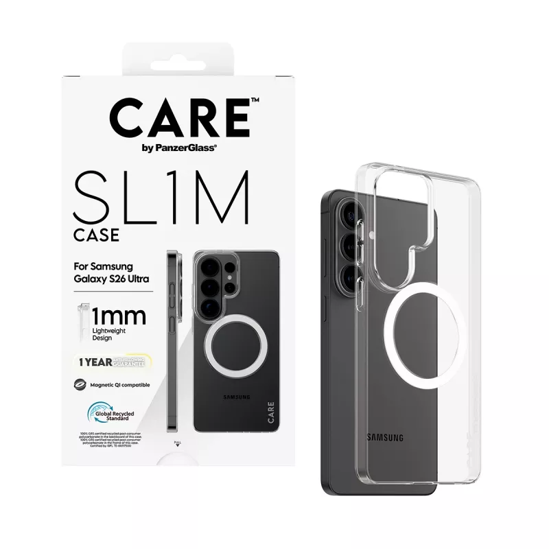 Handyhülle PanzerGlass CARE™ SL1M Transparent mit Qi für Samsung Galaxy S26 Ultra (6,9 Zoll)