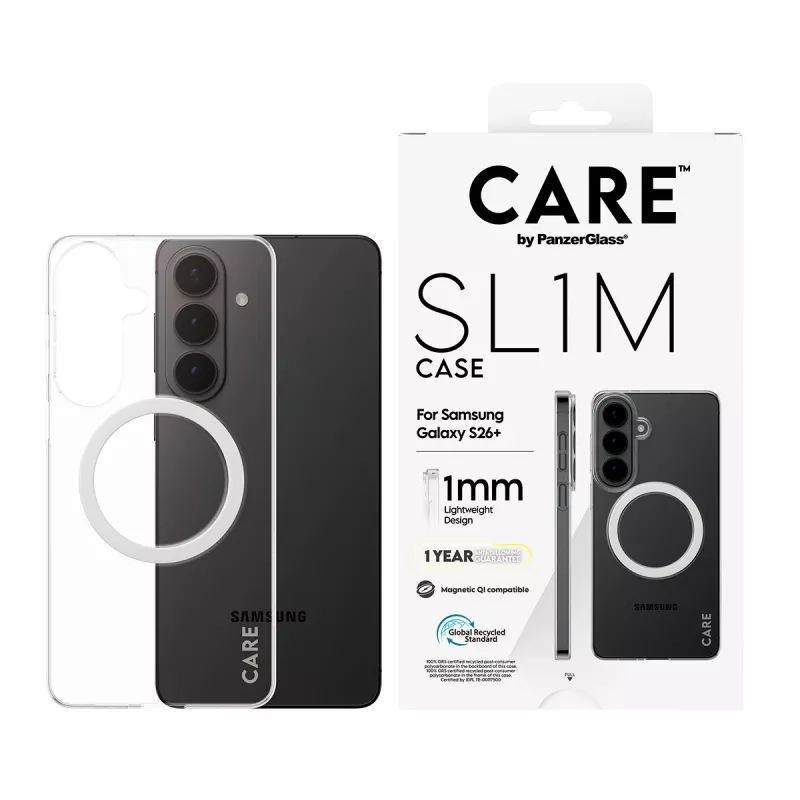 PanzerGlass CARE™ SL1M Klare Schutzhülle mit Qi für Samsung Galaxy S26+ (6,7 Zoll)