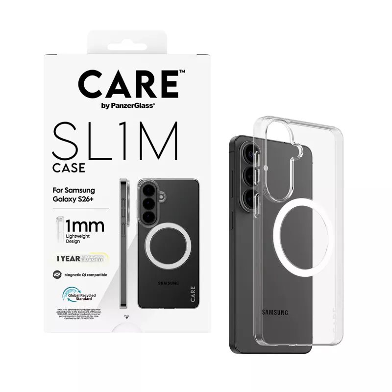PanzerGlass CARE™ SL1M Klare Schutzhülle mit Qi für Samsung Galaxy S26+ (6,7 Zoll)