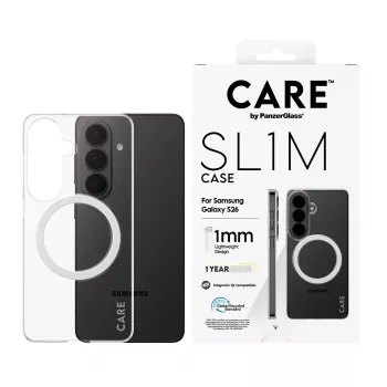 PanzerGlass CARE™ SL1M Transparente Schutzhülle mit Qi für Samsung Galaxy S26, passend für Bildschirme bis zu 16 cm (6,3 Zoll)