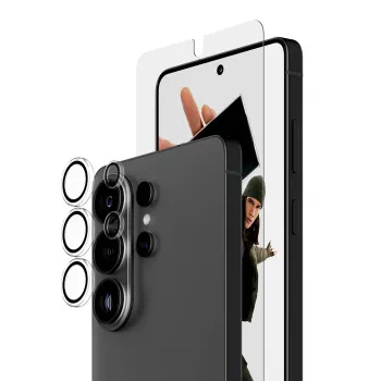 Bildschirmschutz-Bundle PanzerGlass Hoops 2-in-1 für Samsung Galaxy S26 Ultra — gehärtetes Glas + PET, transparent, Ultrabreit-Passform