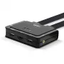 Lindy 2 Port HDMI 18G, USB Typ C, USB 2.0 und Audio Kabel KVM-Switch