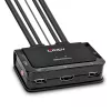 Lindy 2-Port HDMI 4K60, USB 2.0 und Audio Kabel-KVM-Switch, 4096 x 2160 Pixel, 4K Ultra HD, Rack-Montage, Schwarz
