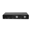 Lindy 2 Port HDMI 4K60, USB 2.0 und Audio KVM Switch, 4096 x 2160 Pixel, 4K Ultra HD, Schwarz