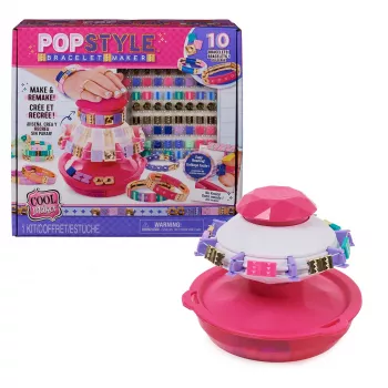 Cool Maker, PopStyle Armband-Bastelset mit 170 Perlen, 10 Armbänder knüpfen und neu gestalten (Verpackung kann variieren), Bastelspielzeug für Kinder ab 7 Jahren