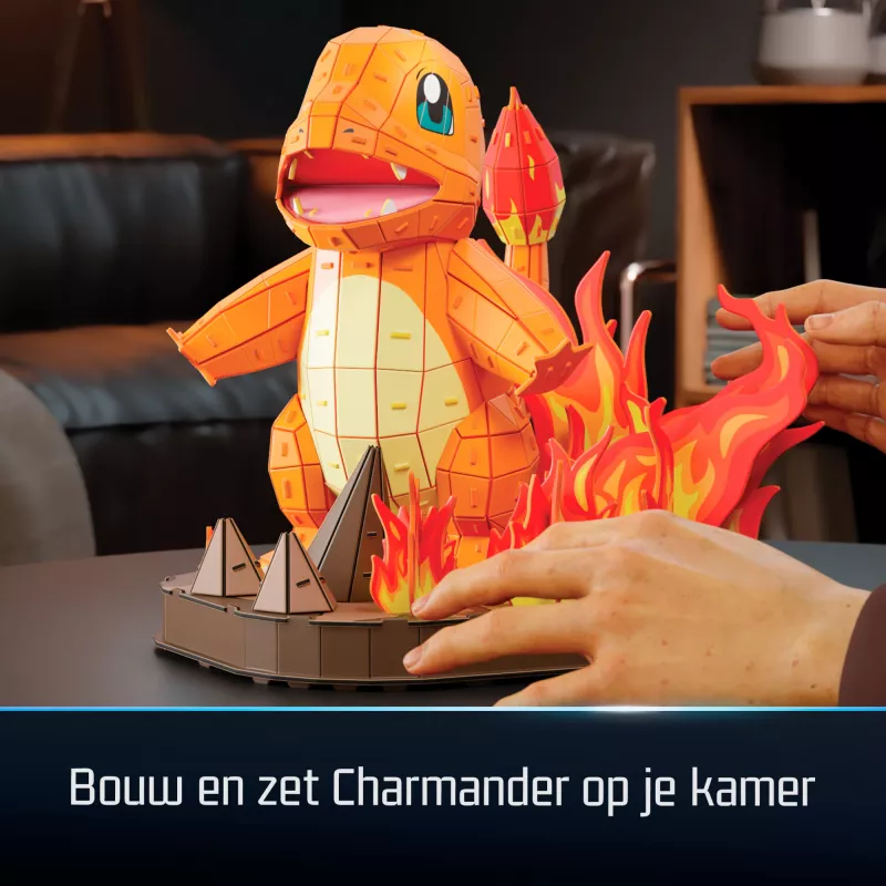 4D Build, Pokémon Charmander 3D-Modellbausatz, Pokémon-Figur, Kanto First Partner Collection, Schreibtischdeko, 241 Teile, ab 12 Jahren