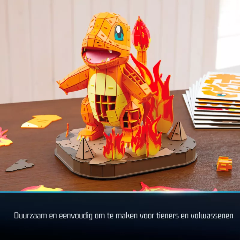 4D Build, Pokémon Charmander 3D-Modellbausatz, Pokémon-Figur, Kanto First Partner Collection, Schreibtischdeko, 241 Teile, ab 12 Jahren