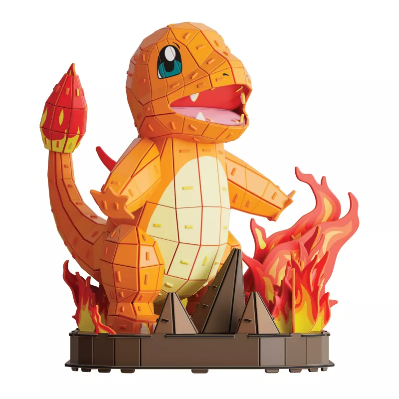4D Build, Pokémon Charmander 3D-Modellbausatz, Pokémon-Figur, Kanto First Partner Collection, Schreibtischdeko, 241 Teile, ab 12 Jahren