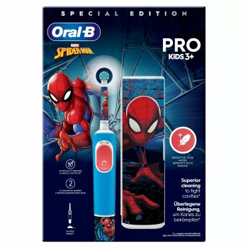 Oral-B Vitality Pro Kids Spiderman elektrische Kinderzahnbürste Blau, Rot