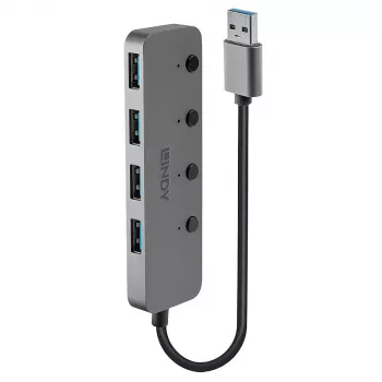 Lindy 4-Port USB 3.0 Hub mit Ein-/Ausschaltern