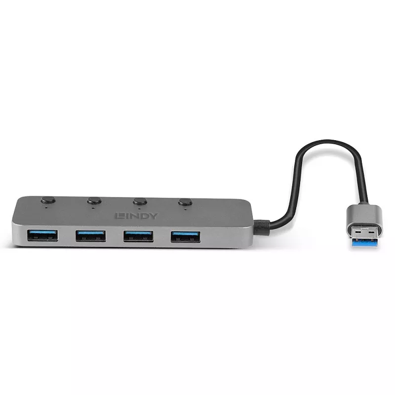 Lindy 4-Port USB 3.0 Hub mit Ein-/Ausschaltern