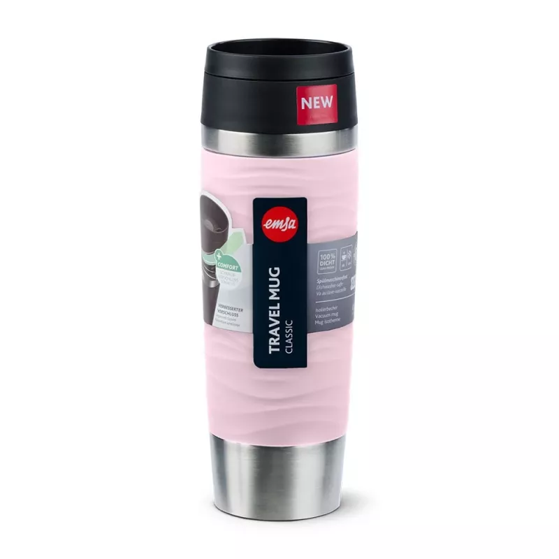 EMSA Travel Mug Waves Grande 500 ml Pink, Edelstahl