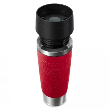 EMSA Travel Mug Classic N2022200 Reisebecher 500 ml Schwarz, Rot, Edelstahl Edelstahl