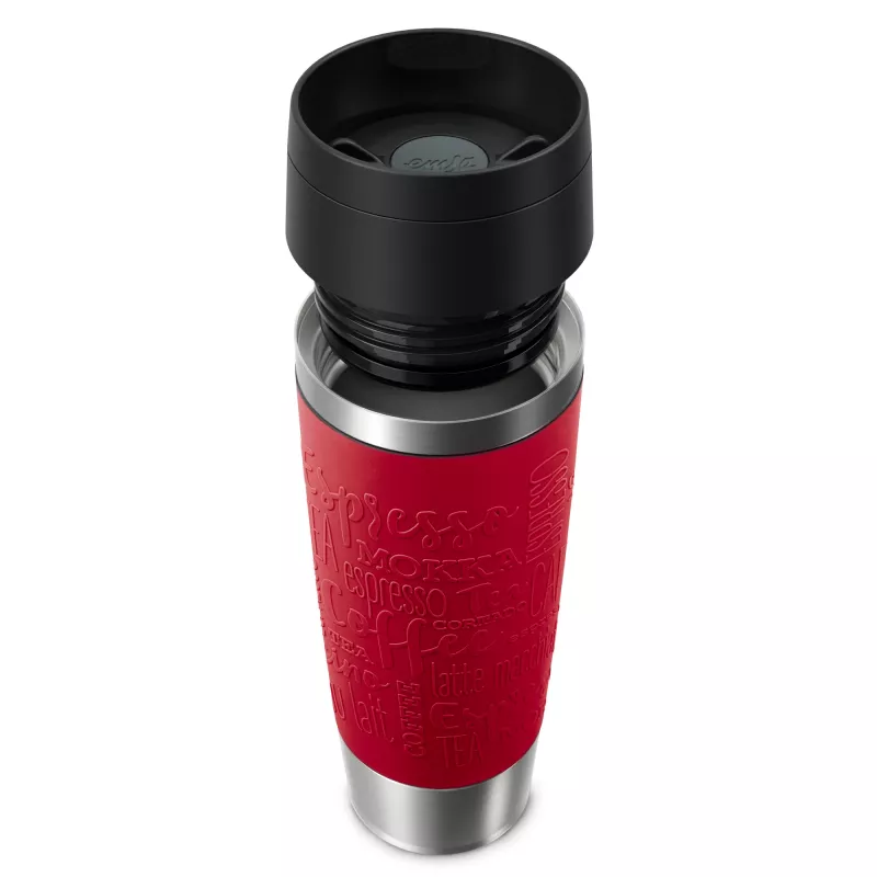 EMSA Travel Mug Classic N2022200 Reisebecher 500 ml Schwarz, Rot, Edelstahl Edelstahl