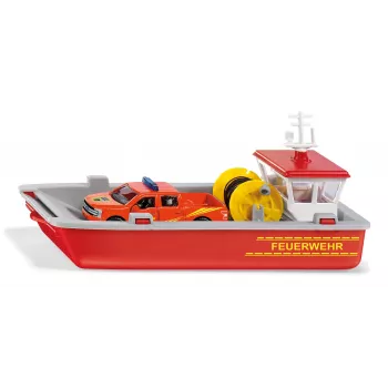 Siku Feuerwehr-Arbeitsboot Feuerwehr-Bootmodell Vormontiert 1:50